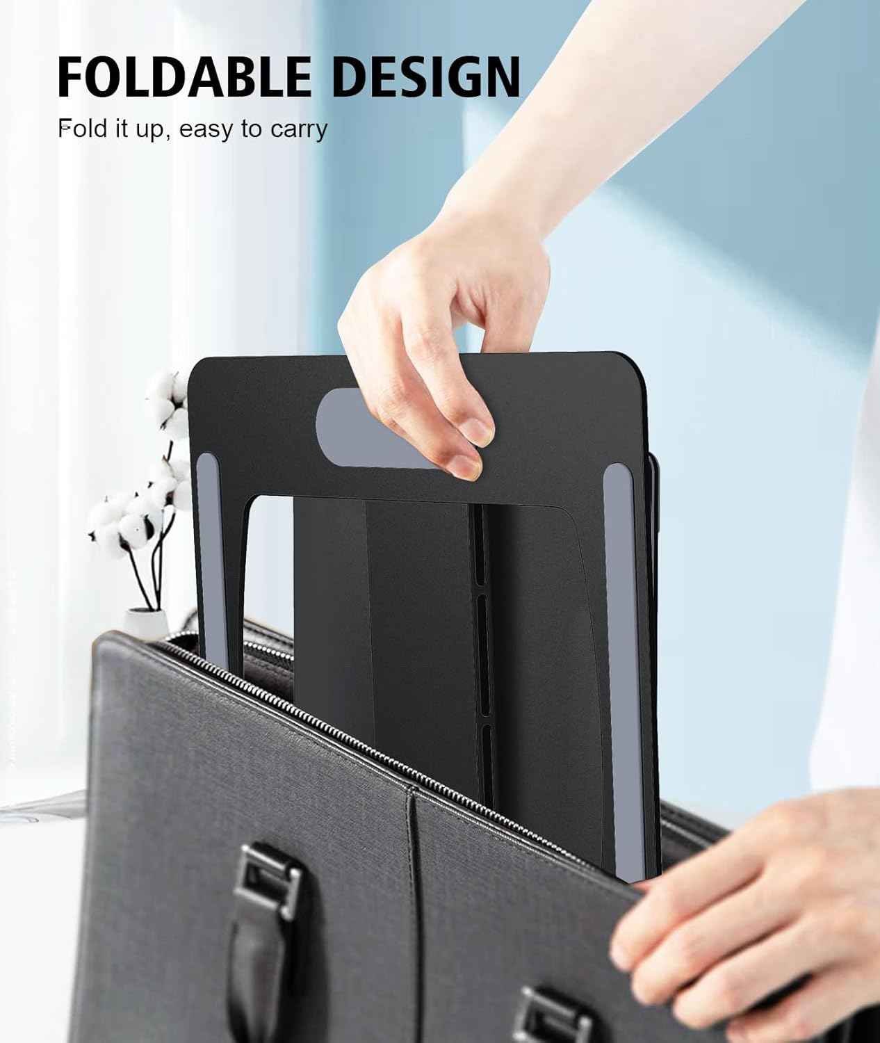 Laptop Stand for Desk, Aluminum Adjustable Foldable Laptop Riser, Ergonomic Computer Stand Compatible with MacBook, Dell, Samsung, Lenovo, 10-16"
