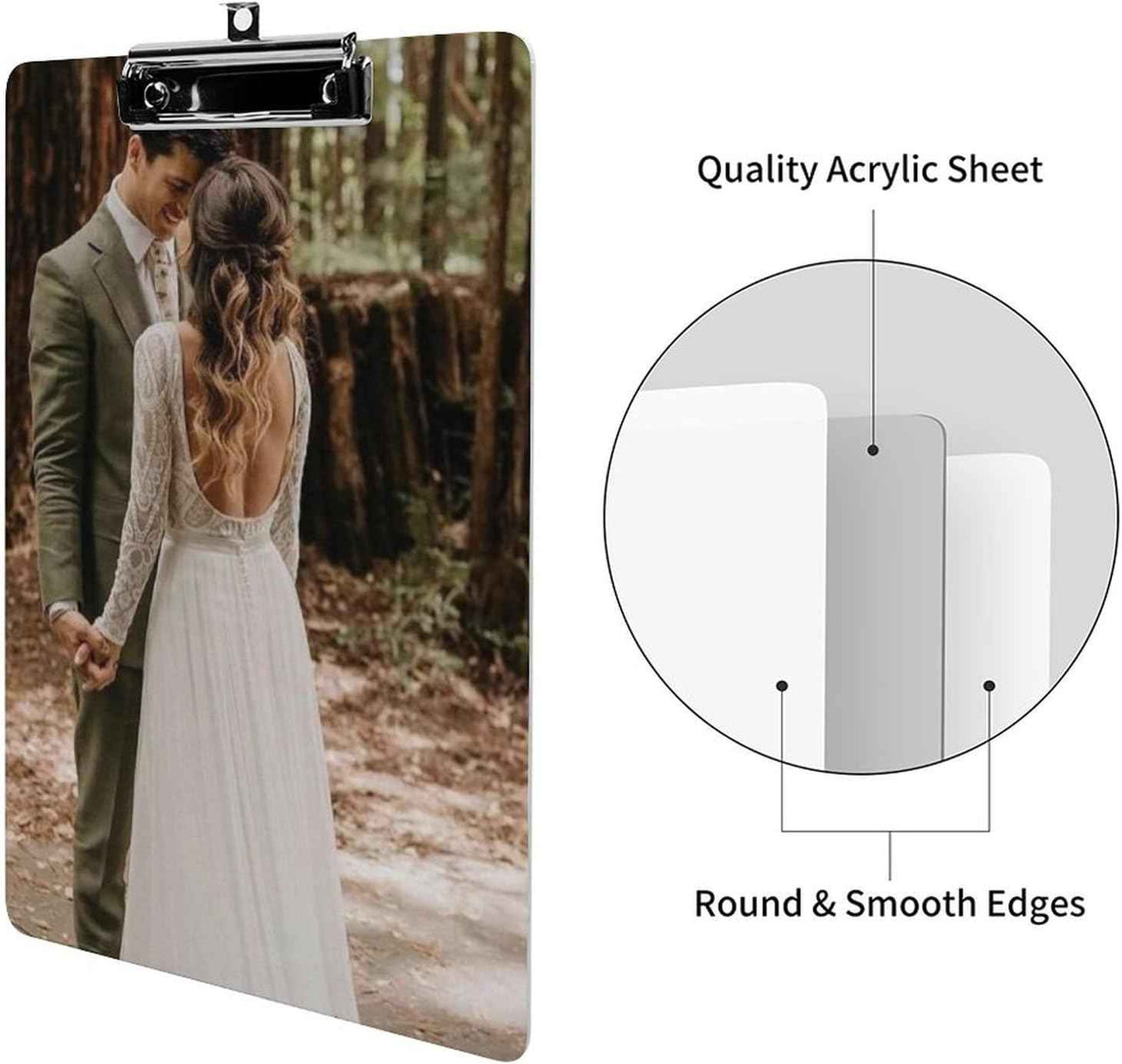 Custom Clipboards with Name Add Your Own Design Personalized Photo Text Logo Clip Boards 8.5"x12.5", 2 Sides Print Customized Clipboard Folder for Women Men, School & Office Supplies, Black