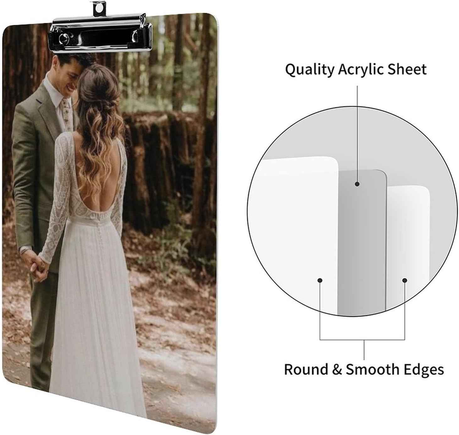 Custom Clipboards with Name Add Your Own Design Personalized Photo Text Logo Clip Boards 8.5"x12.5", 2 Sides Print Customized Clipboard Folder for Women Men, School & Office Supplies, Black