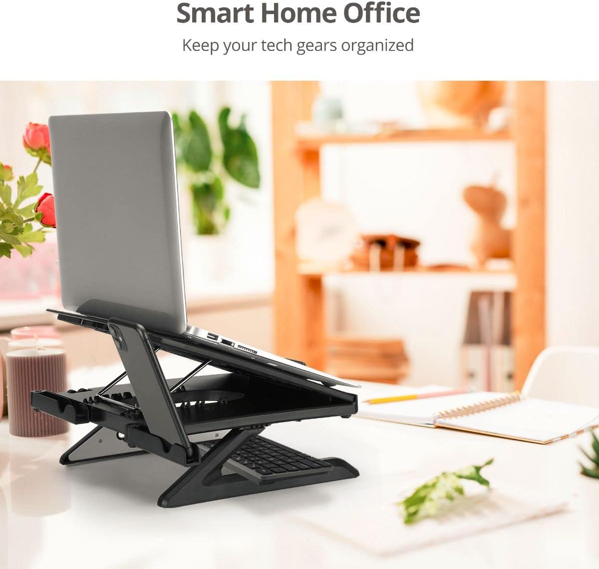 SIIG Laptop Stand, Ergonomic Adjustable Riser Stand, Smart Phone Holder & Heat-Vent, Portable Design Fit 10" to 17" (CE-MT3911-S1)