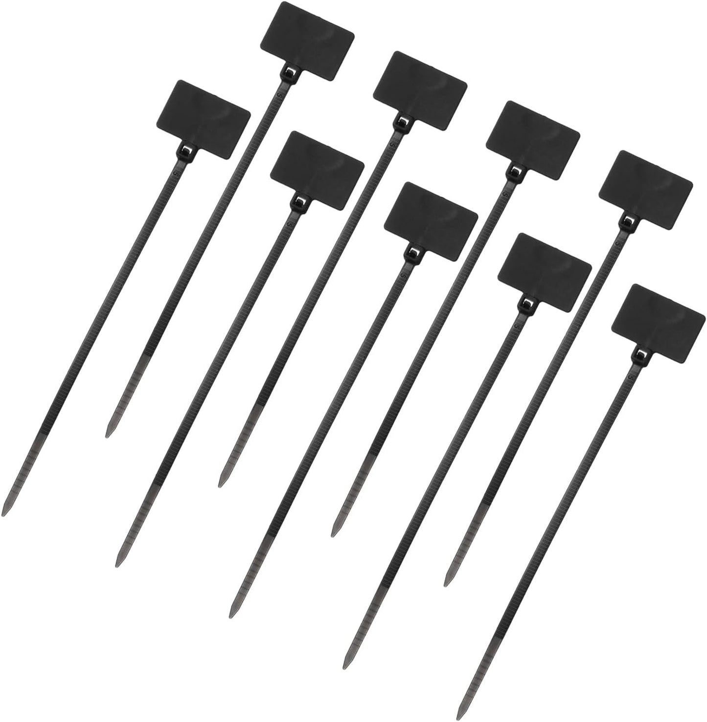 uxcell 100 Pcs Cable Label Marker Tags, Nylon Cable Zip Tie Tags 8.7 Inch Writable Self-Locking Wire Labels Zip Ties for Organization Marking, Black