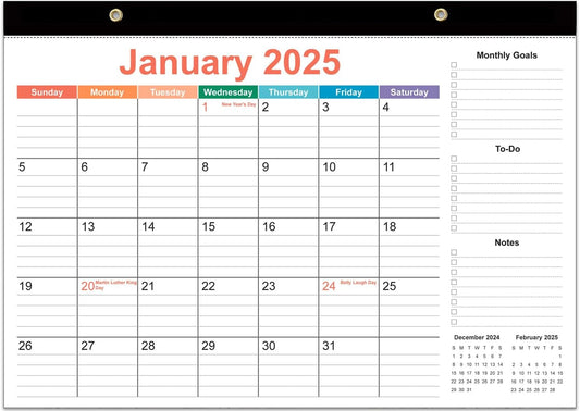 2025-2026 Desk Calendar - 18 Months Calendar from January 2025 to June 2026, Desk Calendar 2025-2026 with Thick Paper, 12" x 17", Colorful
