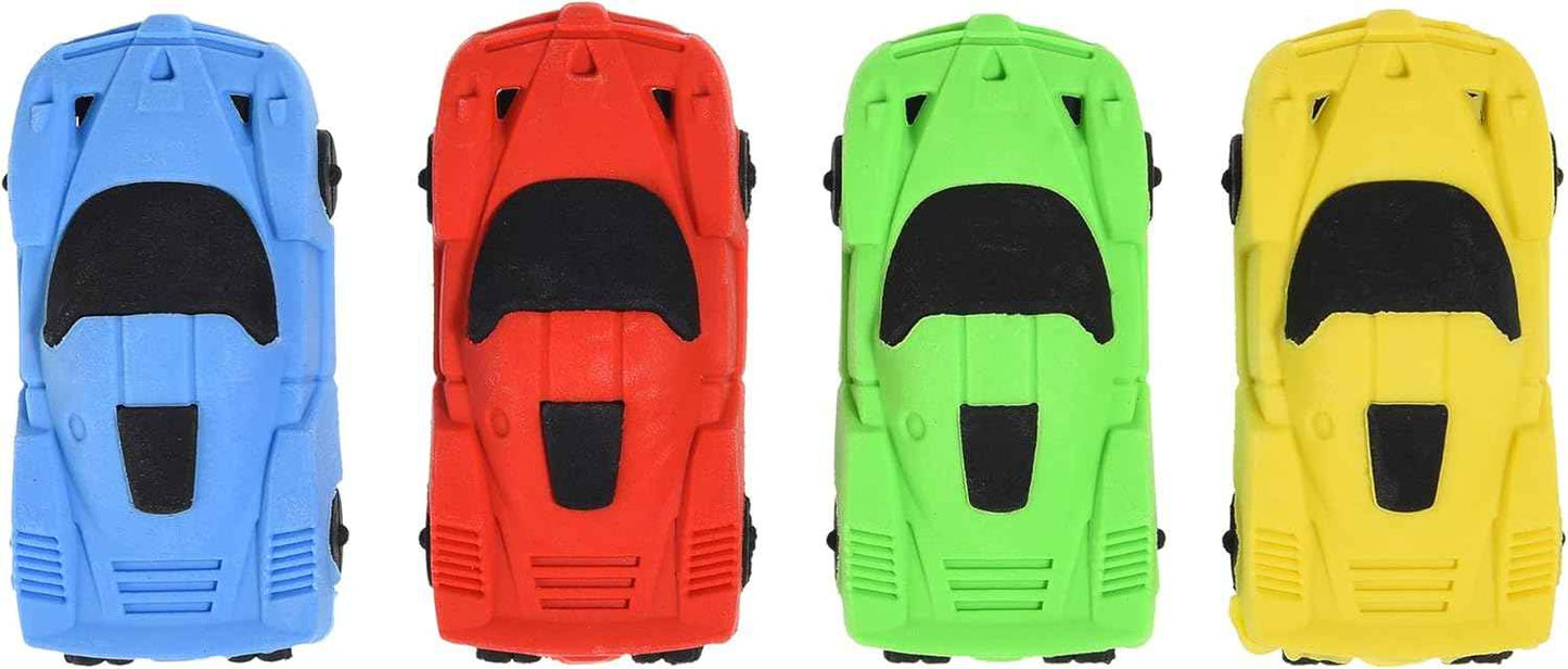 MGTECH Car Erasers for Kids, 12Pcs 3D Mini Vehicle Puzzle Take Apart Erasers for Party Favors Classroom Rewards