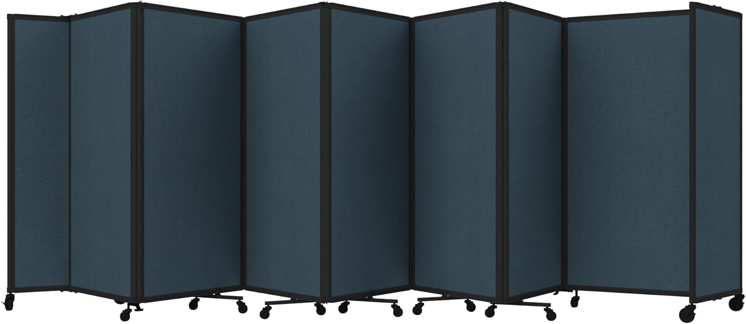 Versare Room Divider 360 Portable Wall Partition | Folding Panels | Large Freestanding Divider | Locking Wheels | Temporary Room Separator - Lumora Desk