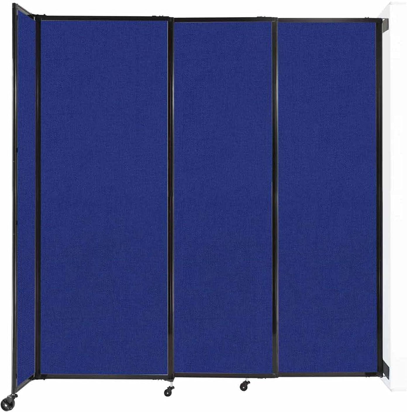 Wall-Mounted Sliding StraightWall Room Divider | Adjustable Widths | Locking Wheels | Room Separator | Up to 7'2" Wide x 7'6" Tall Royal Blue Fabric Panels - Lumora Desk