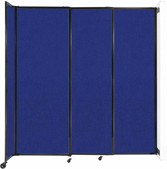 Wall-Mounted Sliding StraightWall Room Divider | Adjustable Widths | Locking Wheels | Room Separator | Up to 7'2" Wide x 7'6" Tall Royal Blue Fabric Panels - Lumora Desk