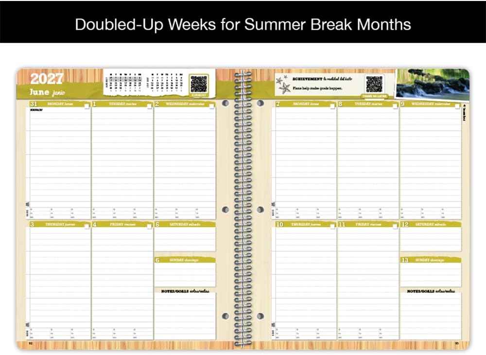 Dated Middle High School Student Planner 2026-2027 Academic School Year, Large (8.5" by 11") Matrix Style Datebook with Sagamore Cover
