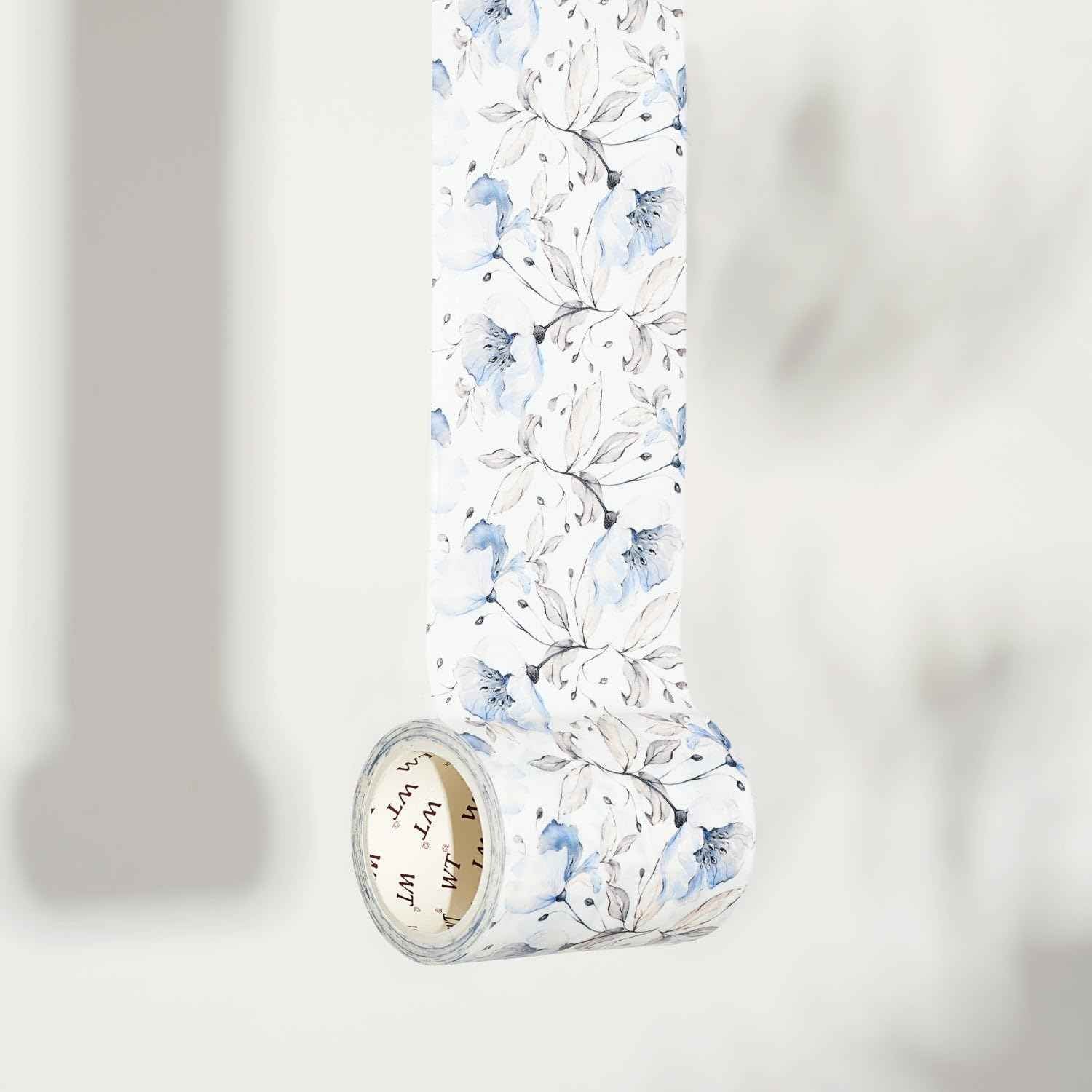 WT Azalea Bloom Wide Washi Tape, Single Roll, Original Watercolor Floral Designs, 60mm Wide, Decorative Masking Tape for Journals, Bujo Planners, DIY Crafts, Scrapbook, Adhesive Wrapping Tape