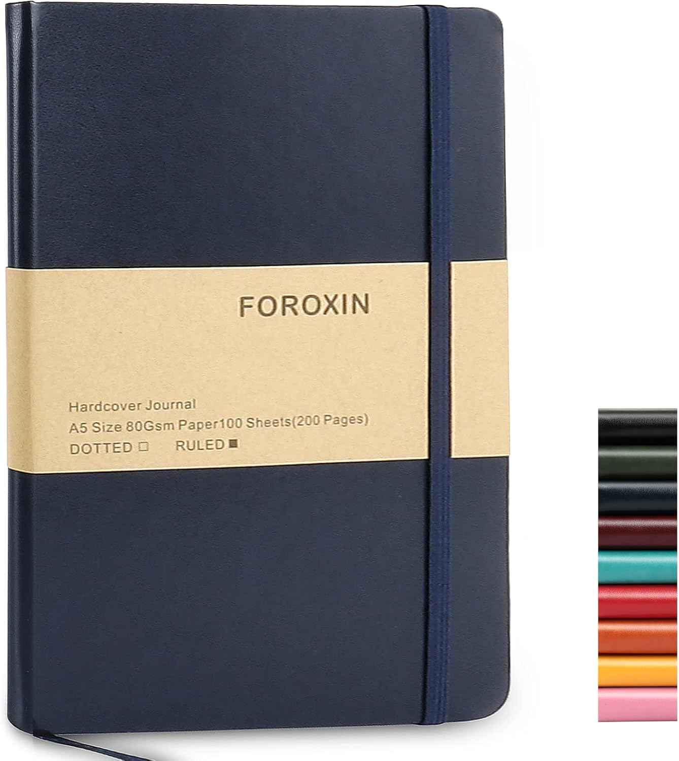 Journal notebook (A5-Lined, Dark Blue),192 Pages, Medium 5.7X8.3 inches - 80 gsm Thick Paper, Hardcover