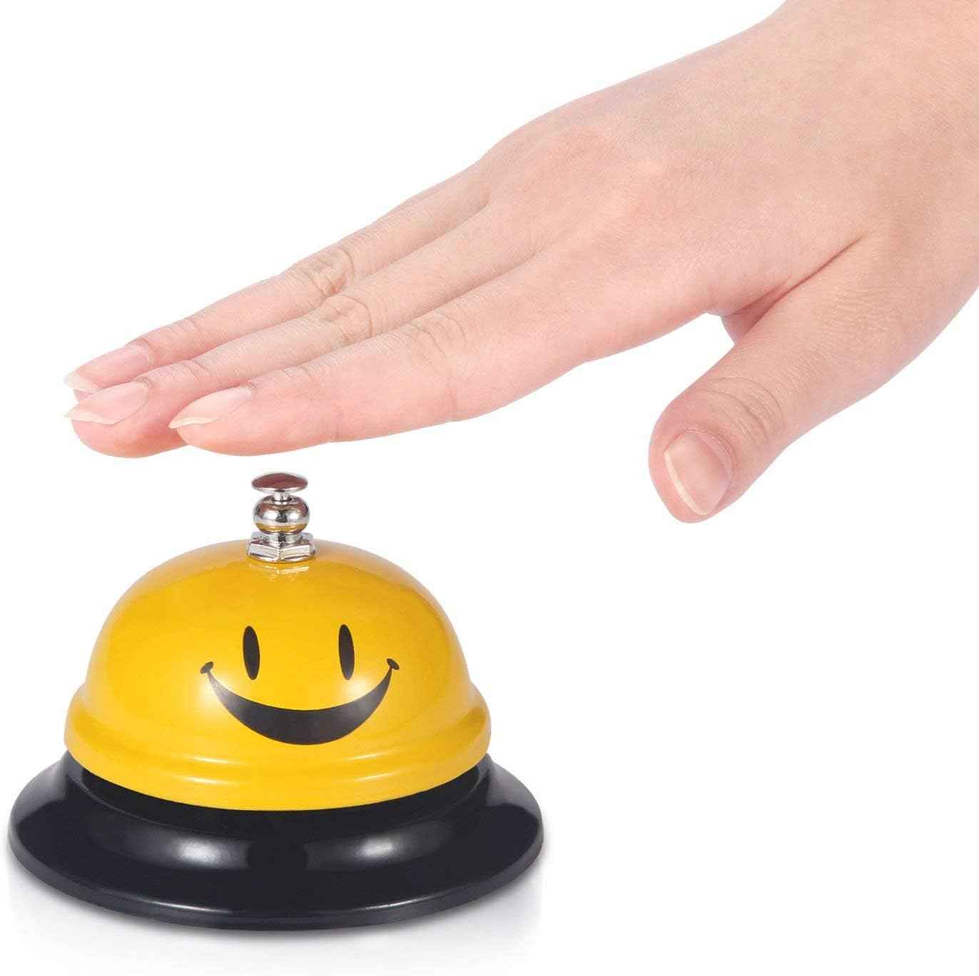 EMDMAK Call Bell, Service Bell for The Porter Kitchen Restaurant Bar Classic Concierge Hotel (3.35 Inch Diameter) (Yellow)