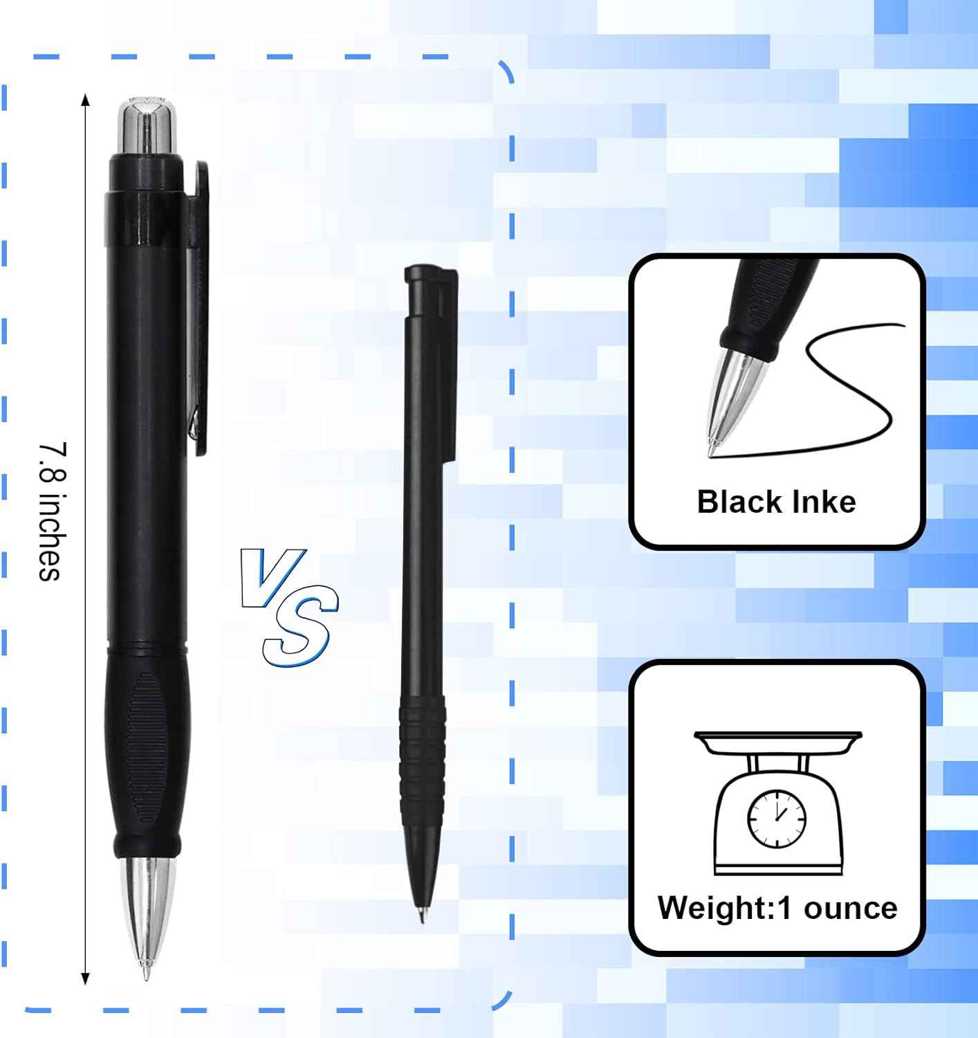 Big Fat Pens - Enhanced Writing Stability for Arthritis and Elderly Easy Thick Grip 3pcs Black