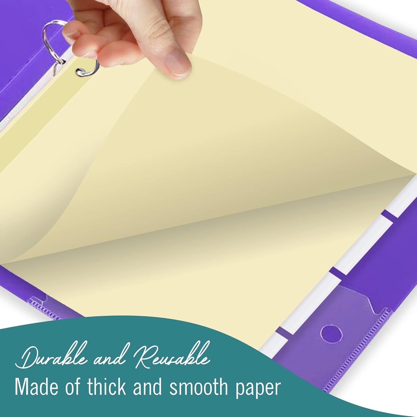 5-Tab Binder Dividers for 3 Ring Binder, Insertable Clear Big Tabs, Letter Size Paper Divider, 8.5 x 11 inch, 3 Sets (15 Dividers Total)