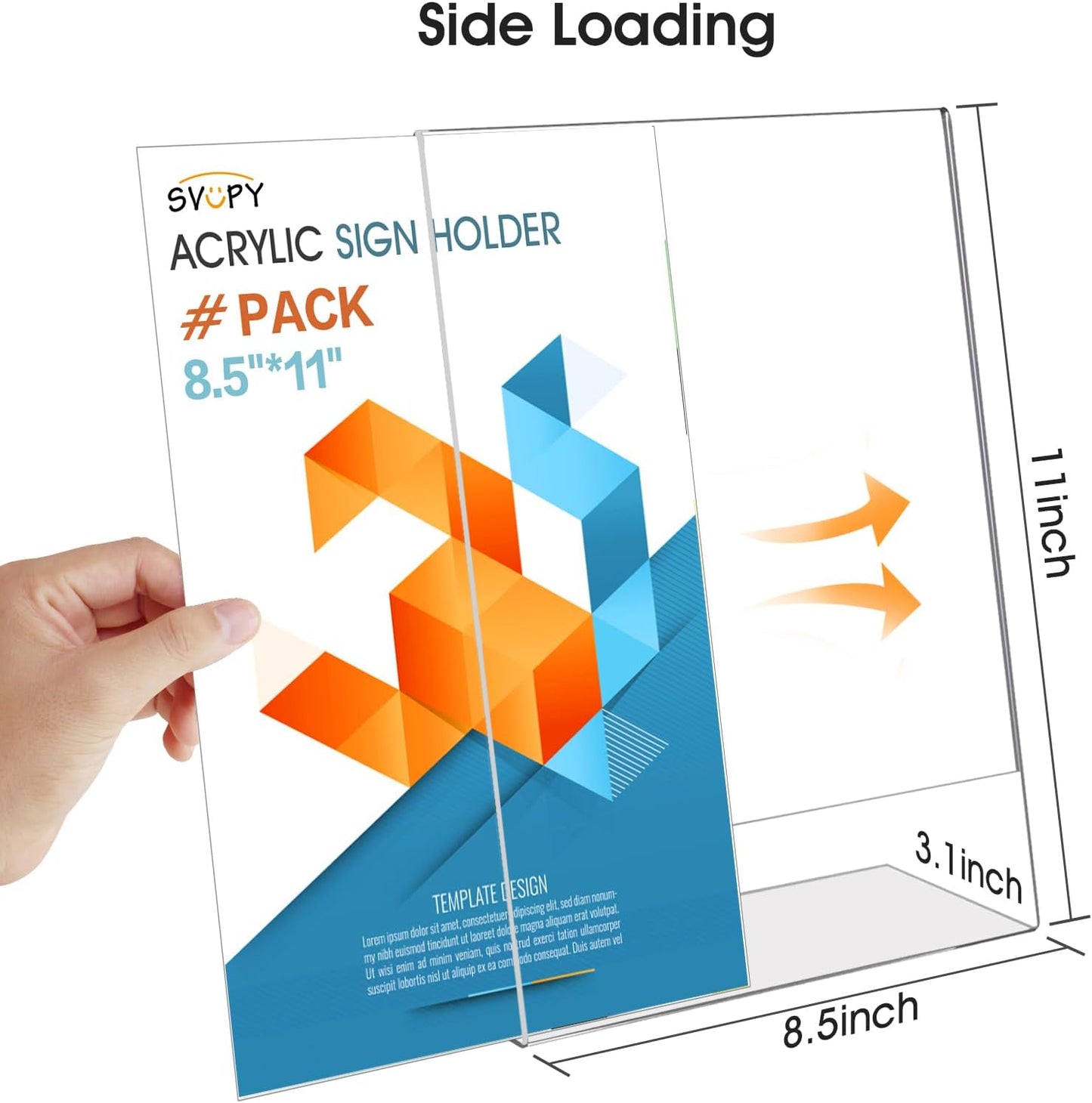 6 Pack Acrylic Sign Stand Holders, 8.5 x 11 Clear Plastic L Shape Table Paper Display Stand, Suit for Displaying Posters, Picture, Flyers, Menu