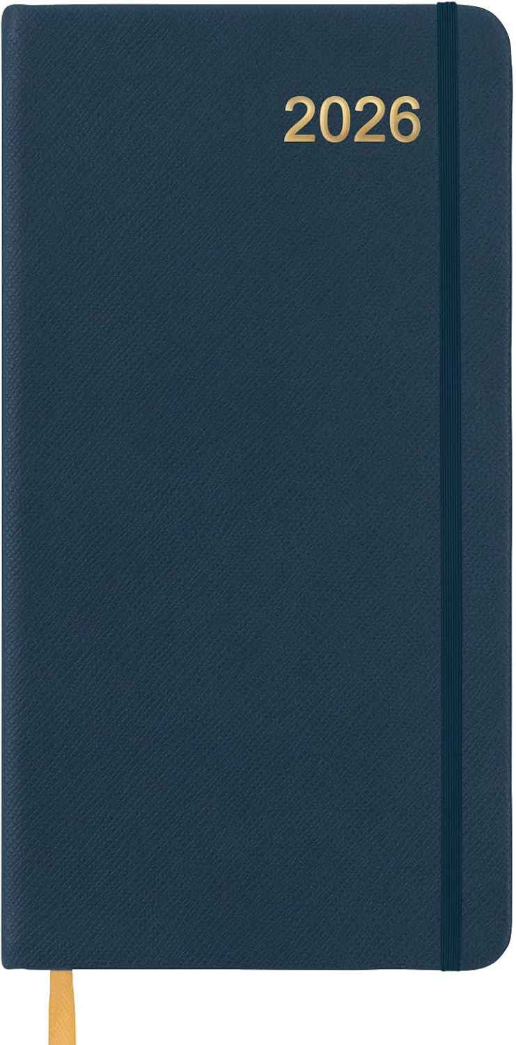 2026 Textured Cover Weekly Monthly Pocket Planner/Pocket Calendar, 6.75"x3.4": 14 Months (November 2025 - December 2026) / 2026 Calendar / 2026 Weekly Calendar/Weekly Planner Organizer (Navy)
