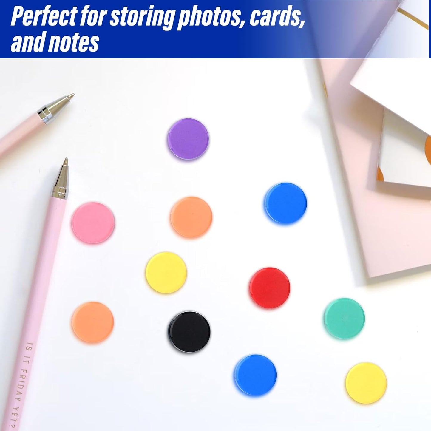 80 Pack Small Fridge Magnets,20MM Colorful Round Magnets for Whiteboard, 8 Colors Refrigerator Magnet,Small Cute Magnet for Decorative Locker Kitchen Office