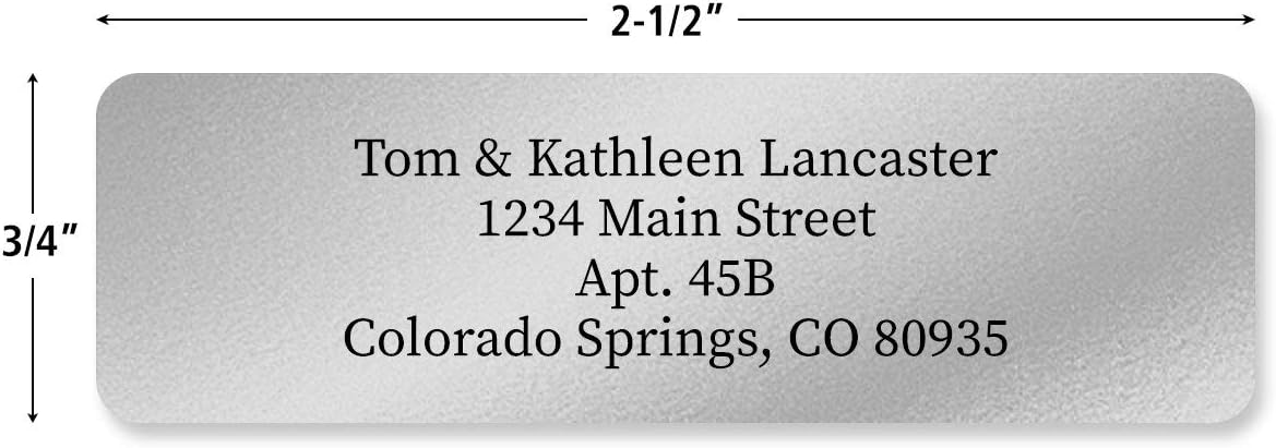 Personalized Return Address Labels, Roll of 250 Silver Foil Self-Adhesive Labels Without Dispenser, Customize with Name & Shipping Address, Colorful Images - Lumora Desk