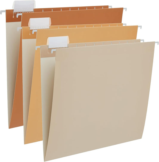 Y YOMA 6 Pack Gradient Hanging File Folders Letter Size Decorative Hanging Folder Pretty File Folder Organizer for Filing Cabinet Office Home with 1/5-Cut Adjustable Tabs, Sunny Orange