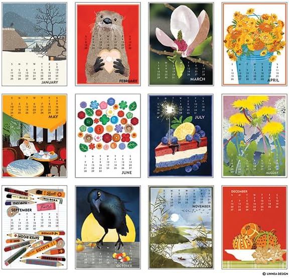 Linnea Design 2026 Desktop Calendar 5 x 7" Artwork by Johanna Riley