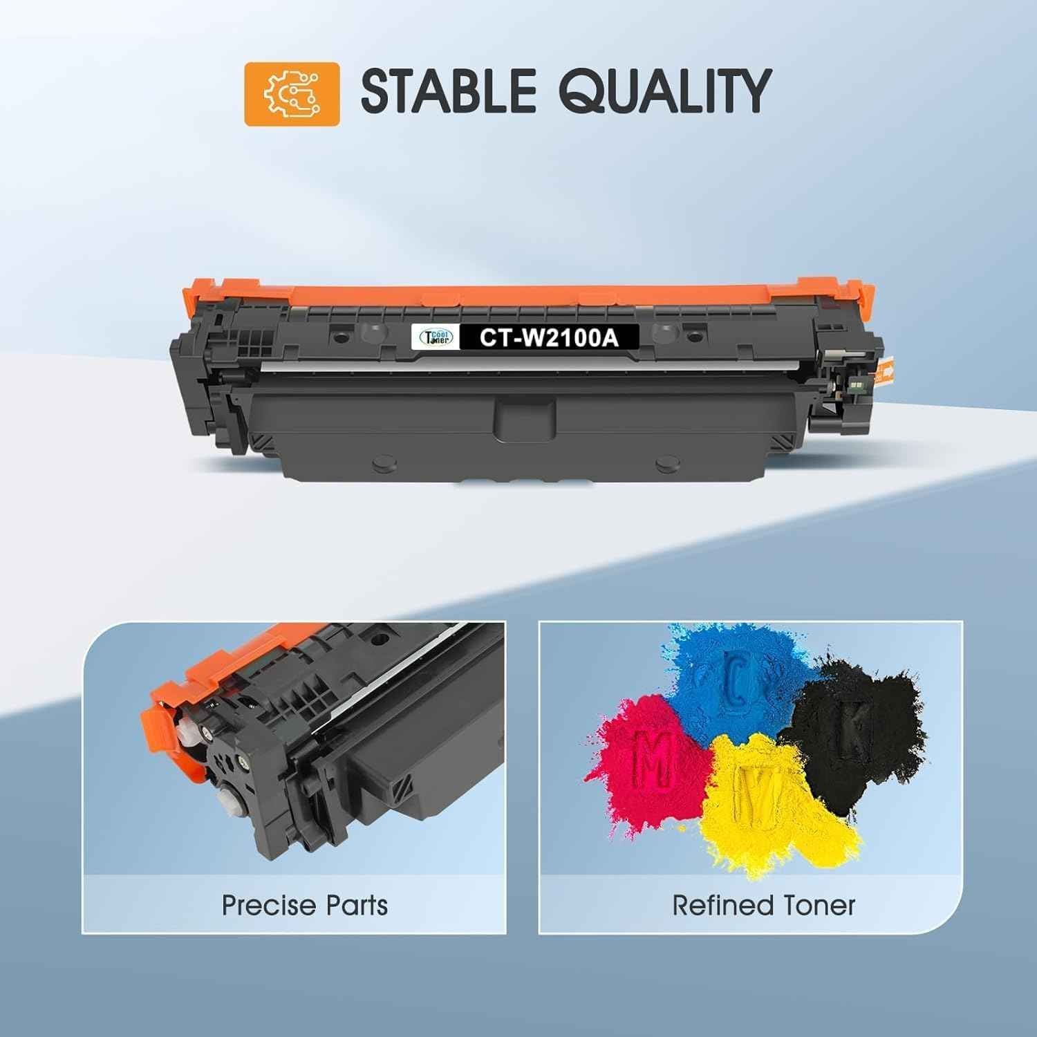 210A Toner Cartridges 4 Pack 210 4301fdw 4201dn Compatible for HP210A 210X for HP Color LaserJet Pro MFP 4301fdn 4201dn 4201dw W2100X W2100A Series Printer Ink ‎Black Cyan Yellow Magenta(with Chip)