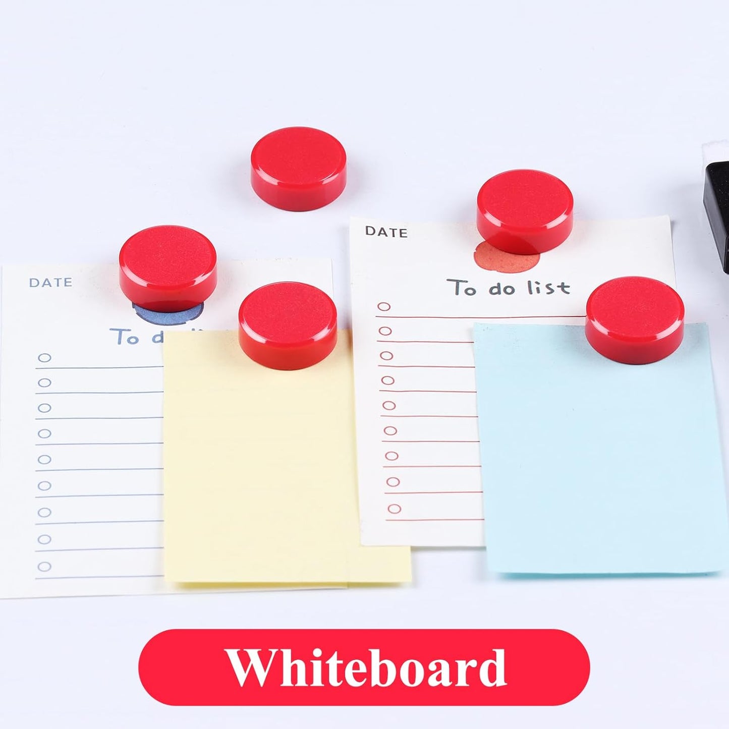 Strong Fridge Magnets 30-Pack, Small Round Refrigerator Magnets, Heavy Duty Mini Magnets for Whiteboard Fridge Locker Crafts Office Kitchen Classroom & School - Decorative Cute Magnet in Red