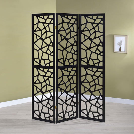 NicBex Room Divider 3 Panel Room Dividers with Complex Pattern Designs Partition Room Dividers and Folding Privacy Screens Wall Divider for Home, Office, Room Separation,52"W x 0.75"D x 70.25"H, Black - Lumora Desk