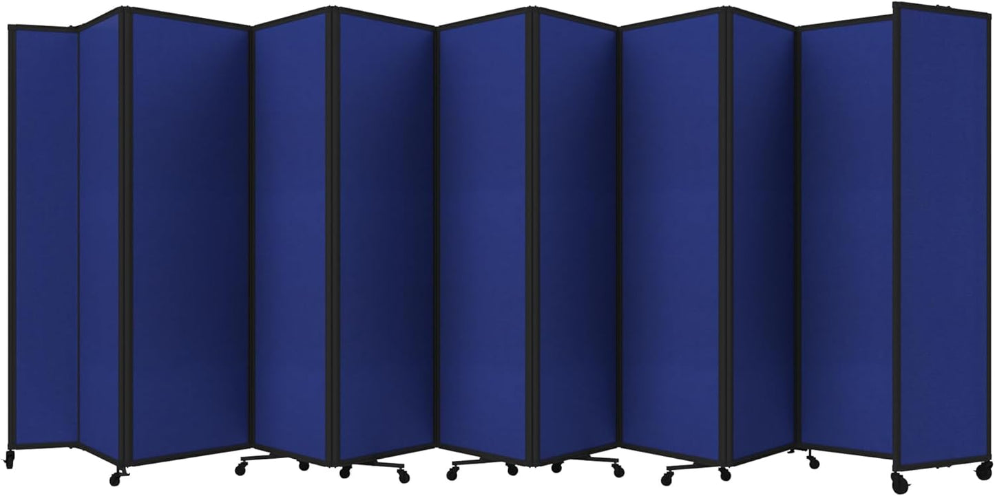Versare Room Divider 360 Portable Wall Partition | Folding Panels | Large Freestanding Divider | Locking Wheels | Temporary Room Separator