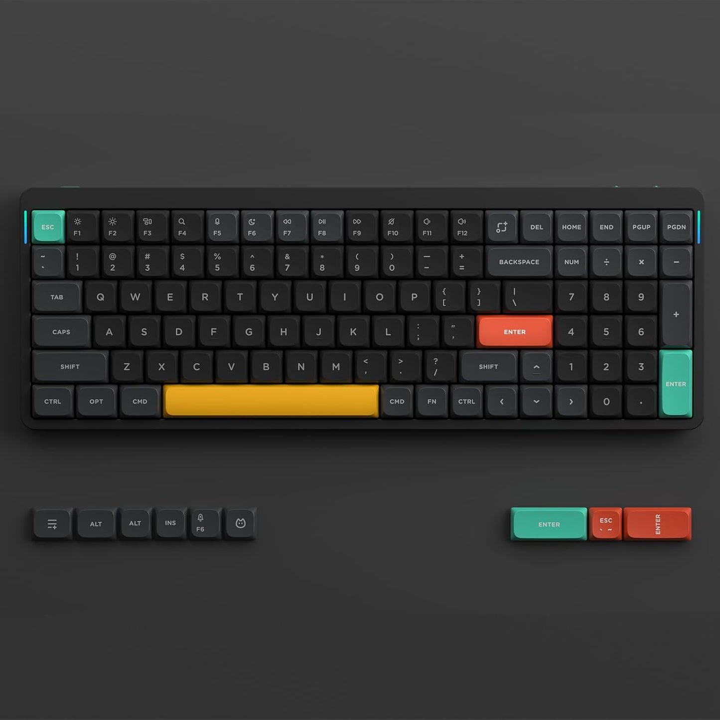 nuphy Air96 V2 Wireless Mechanical Keyboard,100 Keys RGB Backlit Keyboard,Supports Bluetooth 5.1,2.4G and Wired Connection,for PC/Laptop/Windows/Mac -Black Gateron Brown Switch