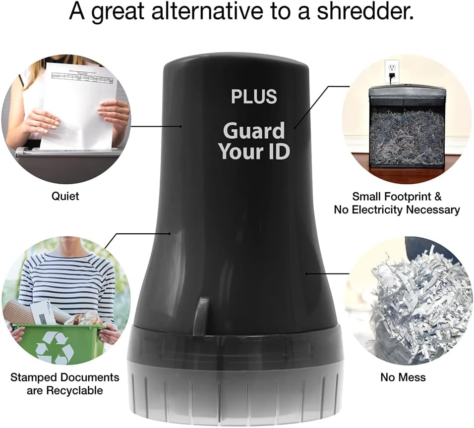 Wide Advanced Roller Stamp by Guard Your ID for Identity Theft Protection, As Seen on TV (3-Pack, Mixed Colors: Turquoise, Black, Red)