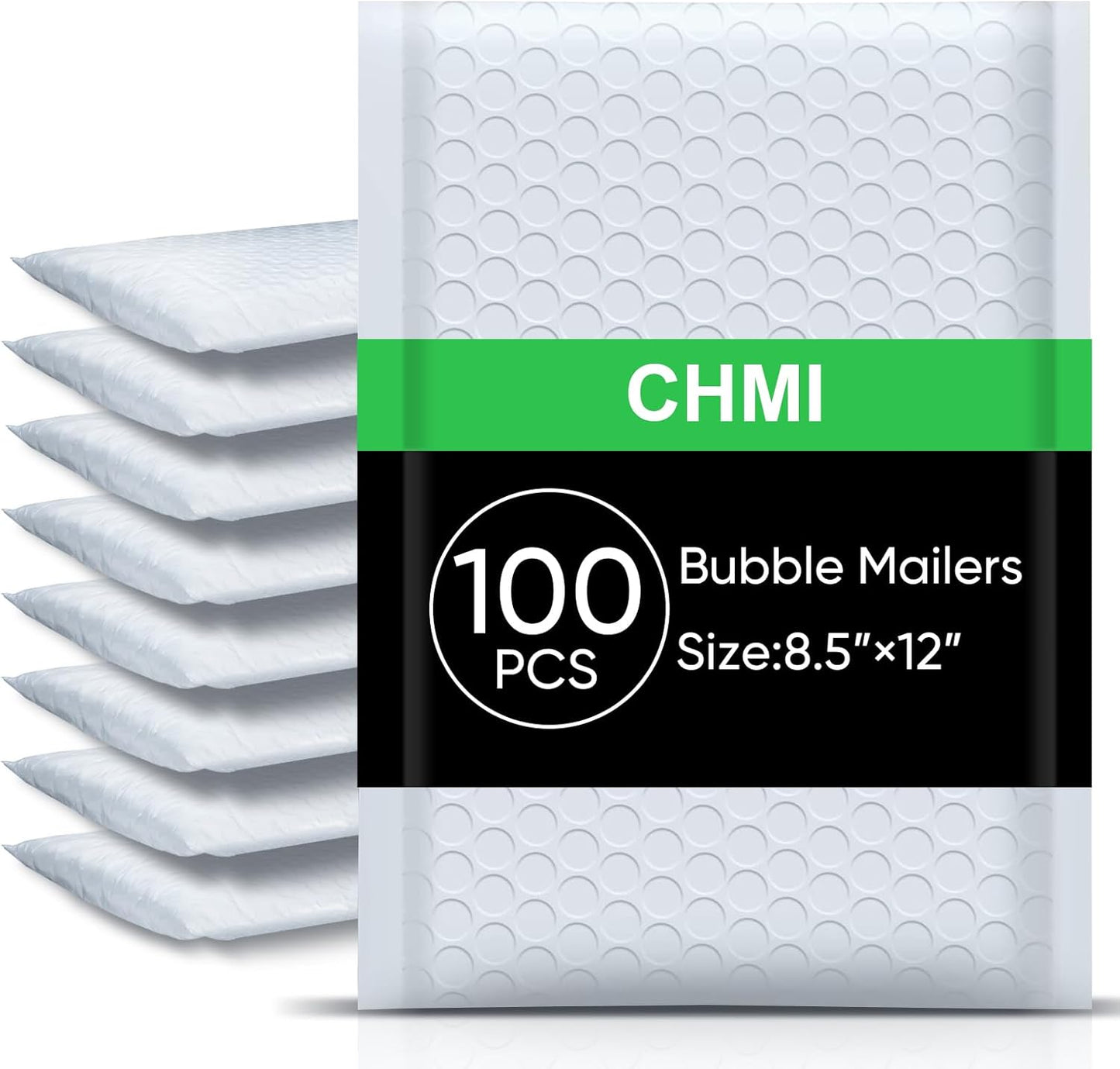 CHMI White Bubble Mailers 8.5 x 12 Inch 100 Pack, Usable Size 8.25X12 Inch Poly Mailers,Mailing Envelopes,Shipping Mailer，Opaque Self Seal Adhesive Waterproof Bags for Packaging and Shipping. - Lumora Desk