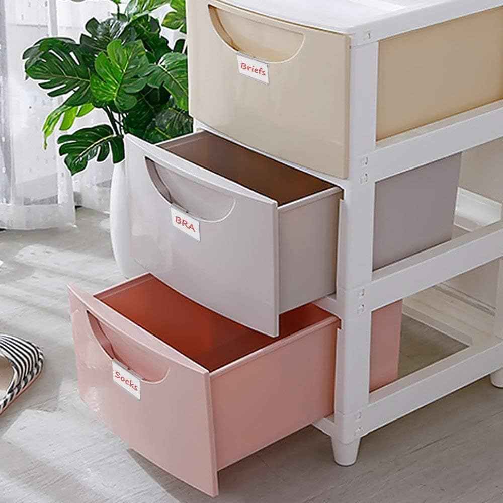 Meetory 50 PCS Clear Plastic Label Holders for Wire Shelf Retail Price Label, Basket Bin Labels Clip On, Labels for Storage Bins, Merchandise Sign Display Holder for Supermarket,Label Papers Included