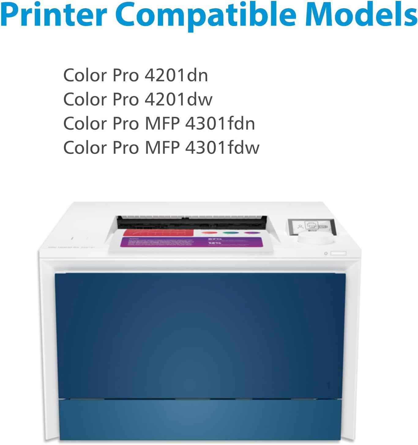 210X 210A Toner Cartridges 4 Pack High Yield (with Chip) Compatible Replacement for HP 210X 210A for Color LaserJet Pro MFP 4301fdw 4301fdn Pro 4201dw 4201dn Series