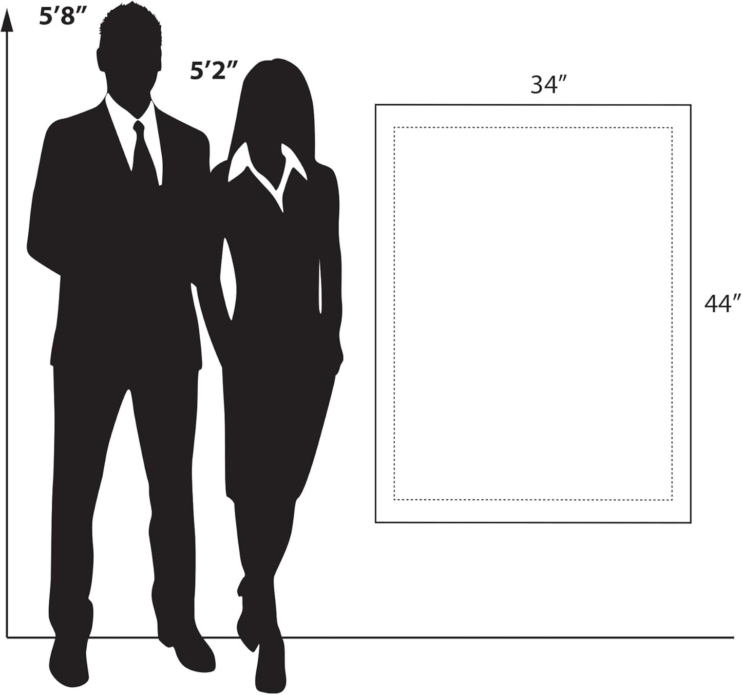Azar Displays 105540-GLD Acrylic Floating Double Panel Wall Frame,30" x 40" Graphic Size, Overall Frame Size: 34" x 44", Gold