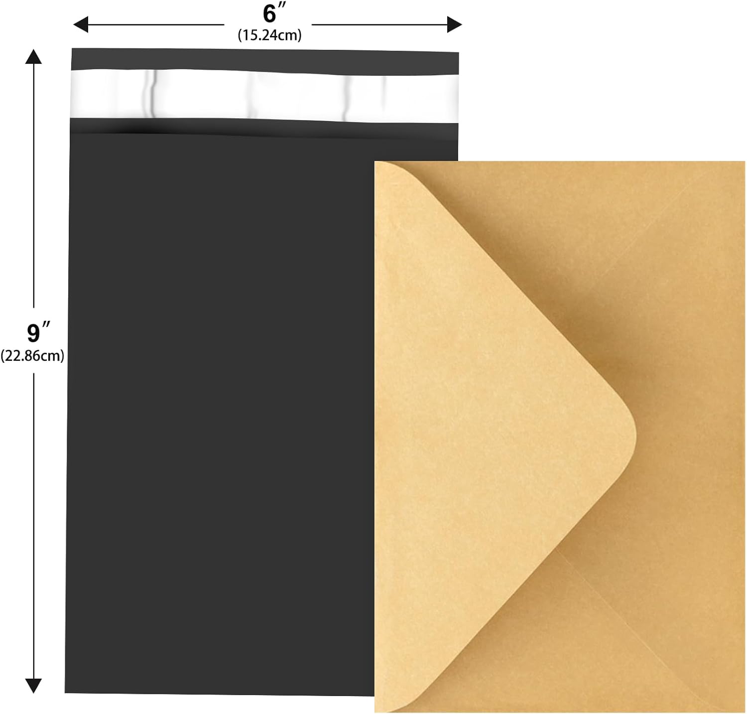 120-Piece Black Poly Mailers - 6x9 Inch Shipping Envelopes with Self-Adhesive Seal, Waterproof, and Tear-Proof Postal Bags - Lumora Desk