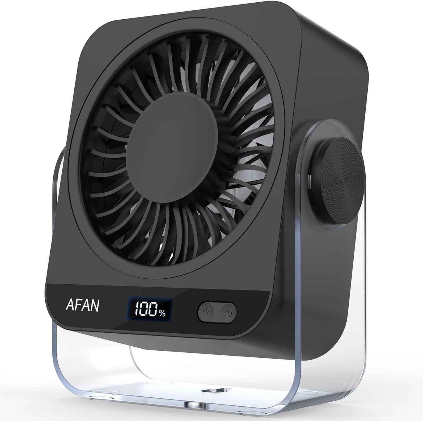 Small Desk Fan Quiet: Rechargeable 5000mAh Battery Powered, 199 Speeds Strong Wind, 120° Tilt Adjustable, 6.6" Portable Desktop Fan for Bedside Sleeping Camping Home Office Travel, Black