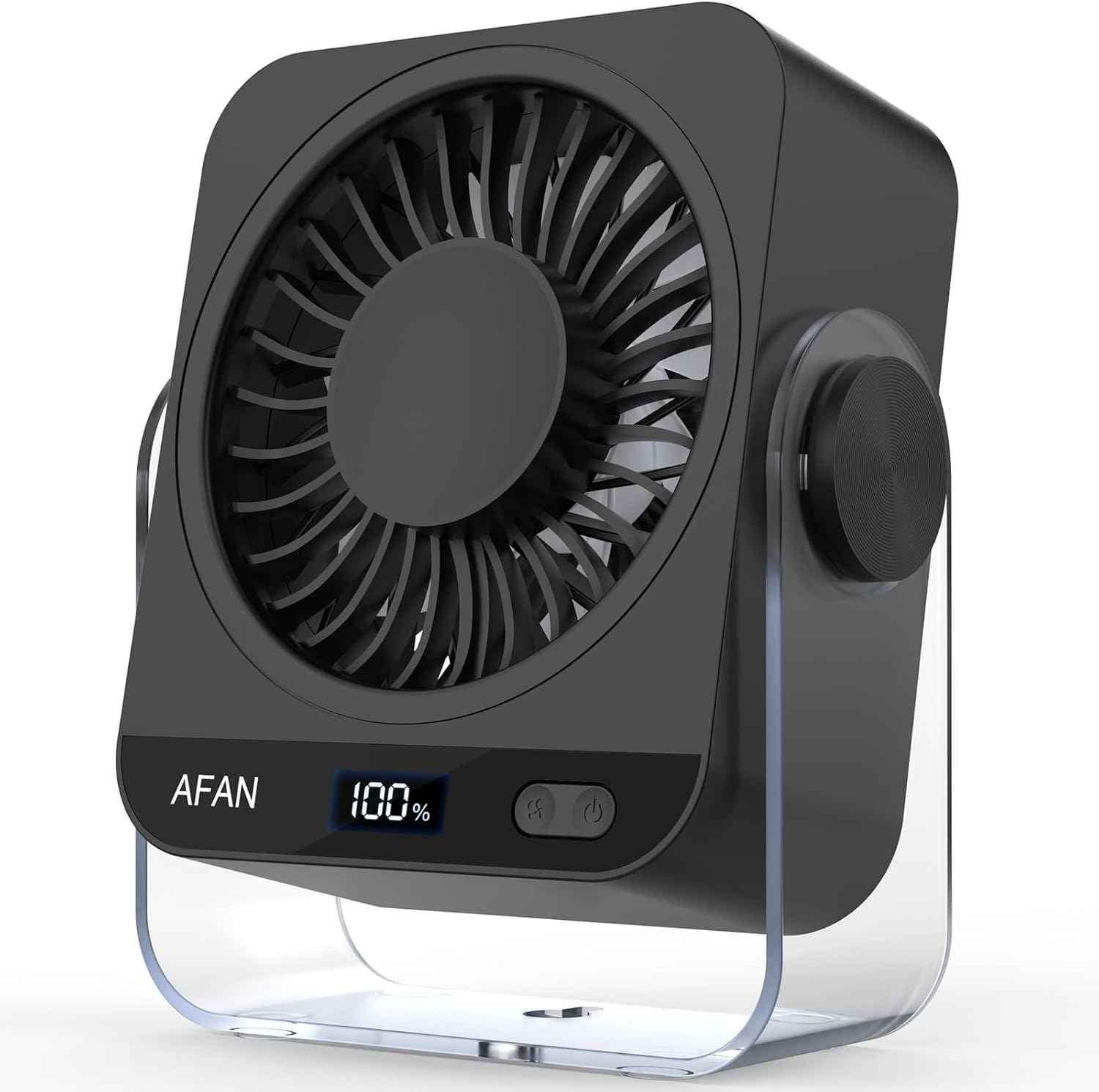 Small Desk Fan Quiet: Rechargeable 5000mAh Battery Powered, 199 Speeds Strong Wind, 120° Tilt Adjustable, 6.6" Portable Desktop Fan for Bedside Sleeping Camping Home Office Travel, Black