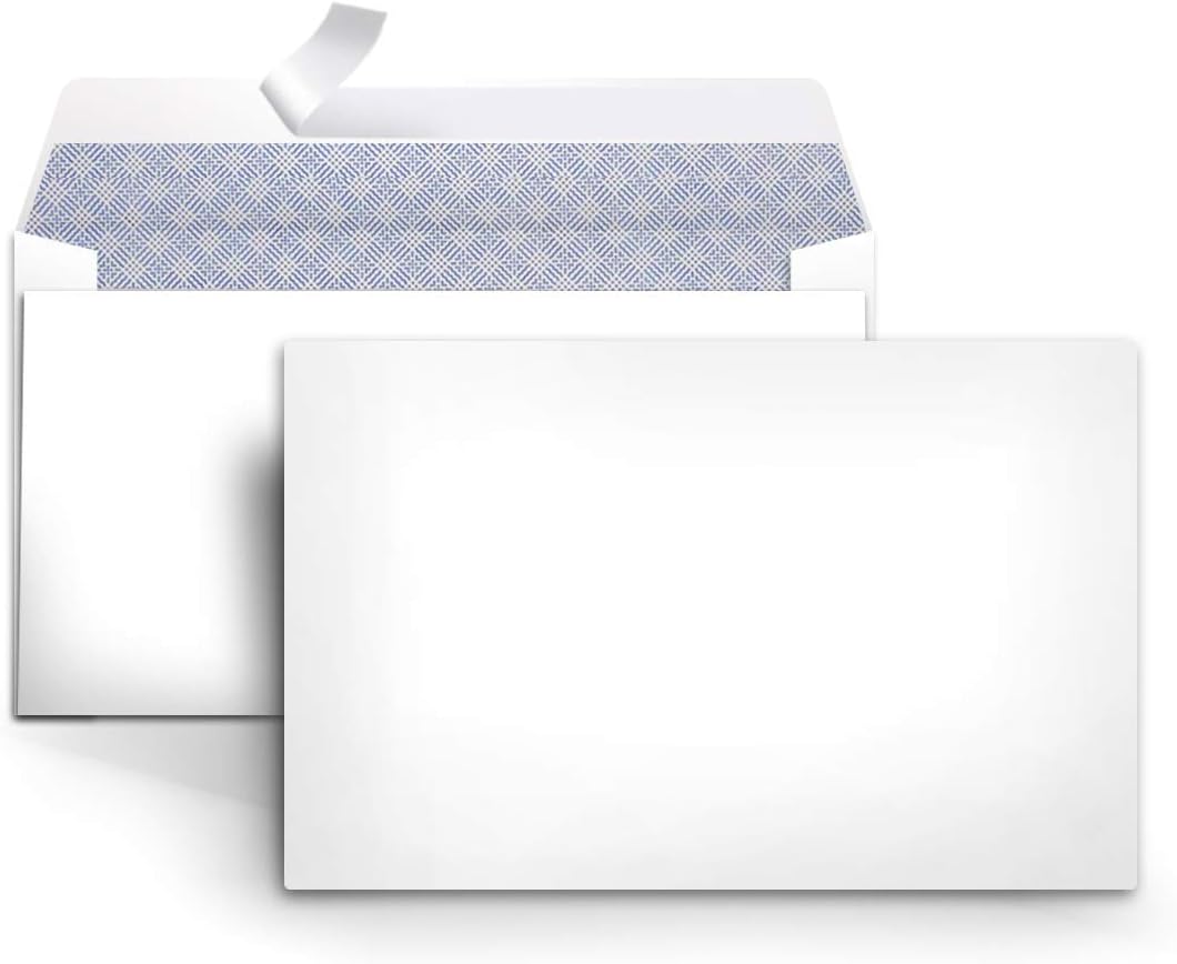 Amazon Basics Security Self-Seal Mailing Envelope, White, 6 3/4, 100-Pack - Lumora Desk