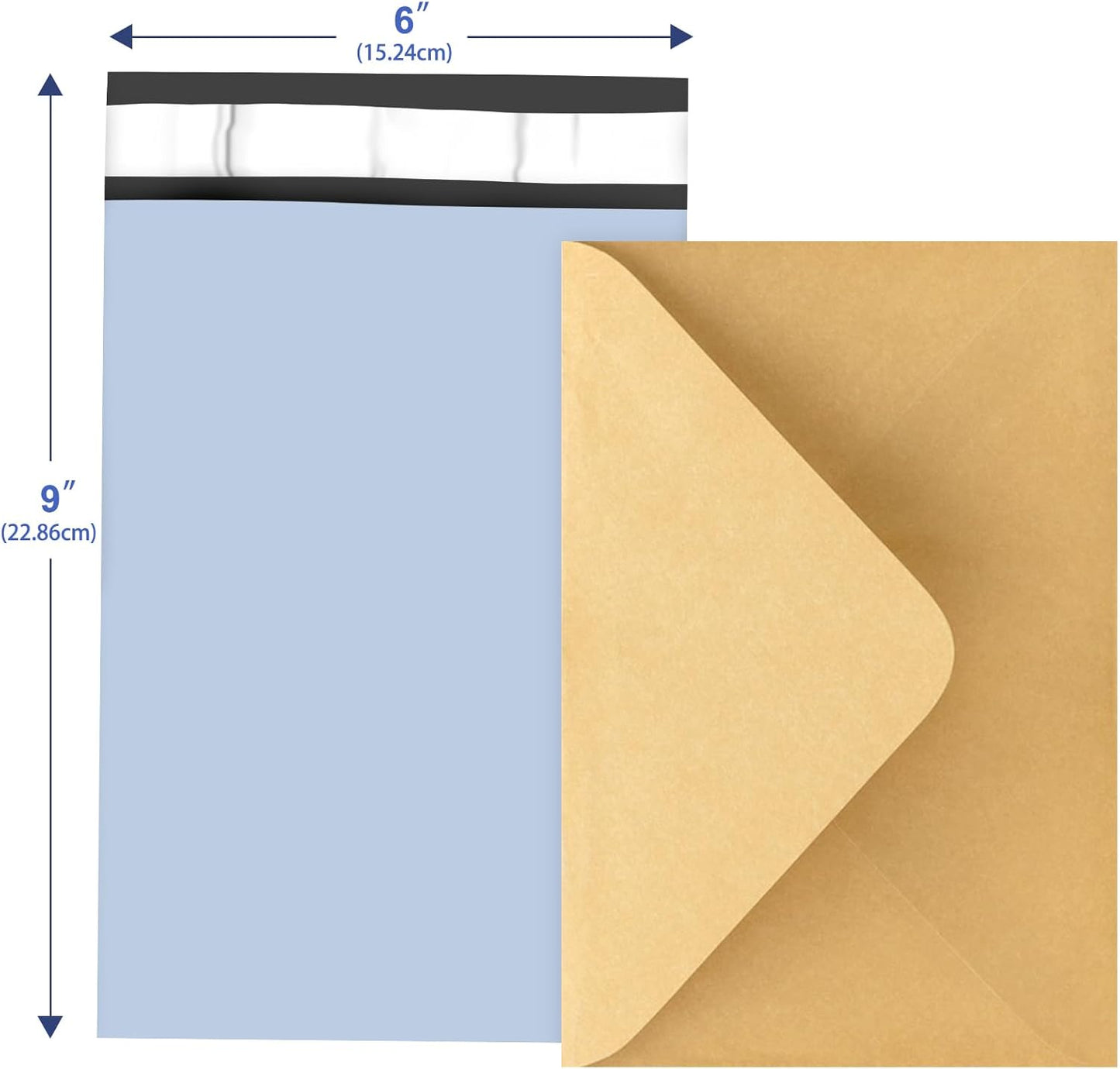 120PC Poly Mailers 6x9 Inch Light Blue Mailing Envelopes Bags Shipping Bags with Self Adhesive Waterproof and Tear-Proof Postal Bags - Lumora Desk