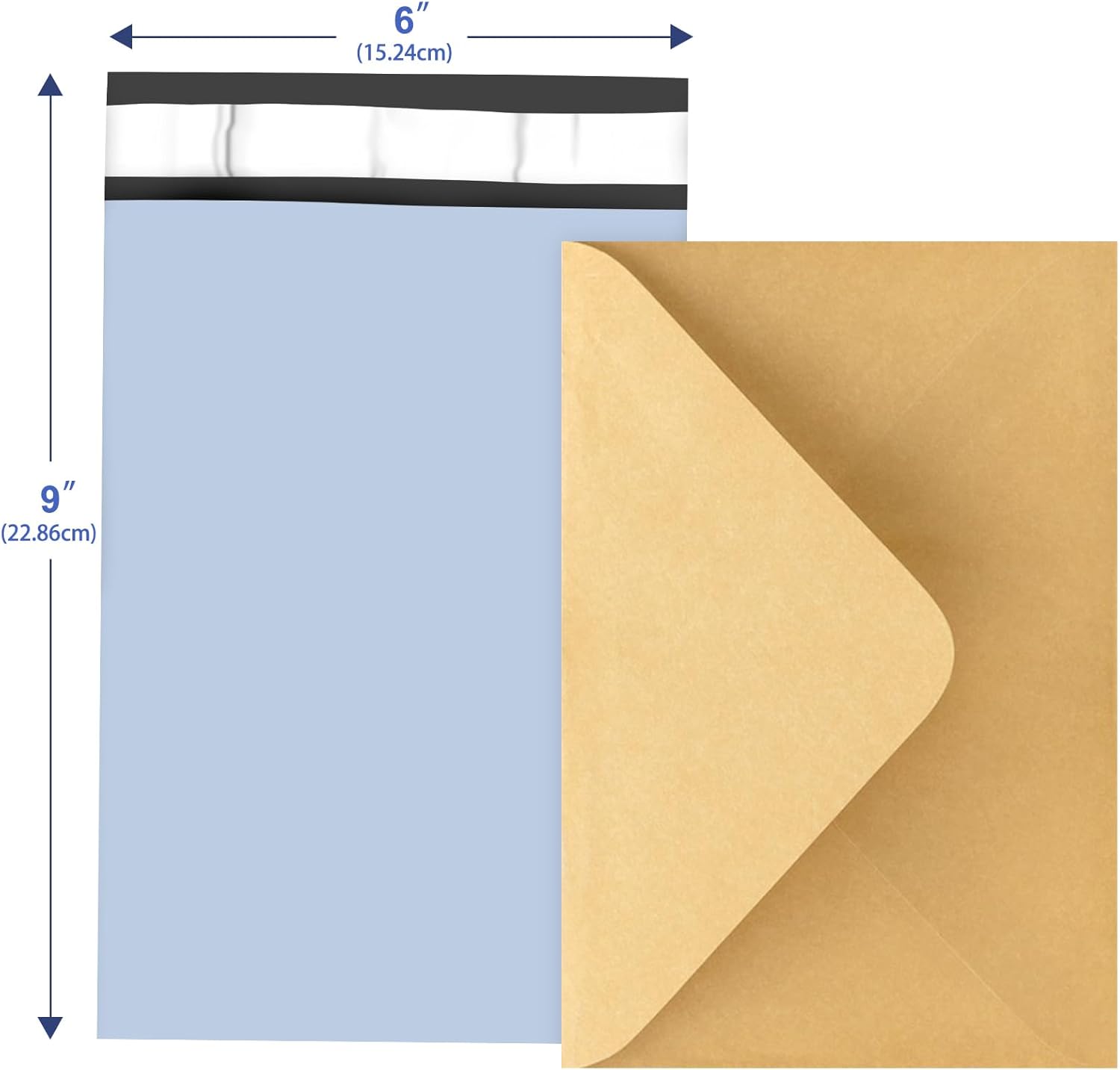 120PC Poly Mailers 6x9 Inch Light Blue Mailing Envelopes Bags Shipping Bags with Self Adhesive Waterproof and Tear-Proof Postal Bags - Lumora Desk