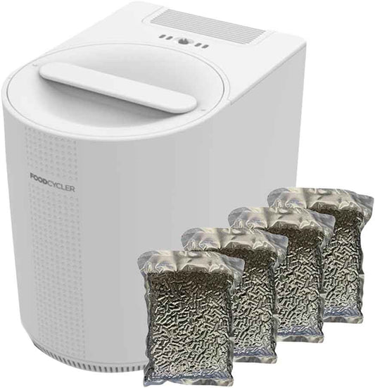FoodCycler Eco 3 Food Waste Recycler with 4-Pack Carbon Filters – Kitchen Countertop Composter Alternative with Odor Control – Compact, Efficient, Easy to Maintain