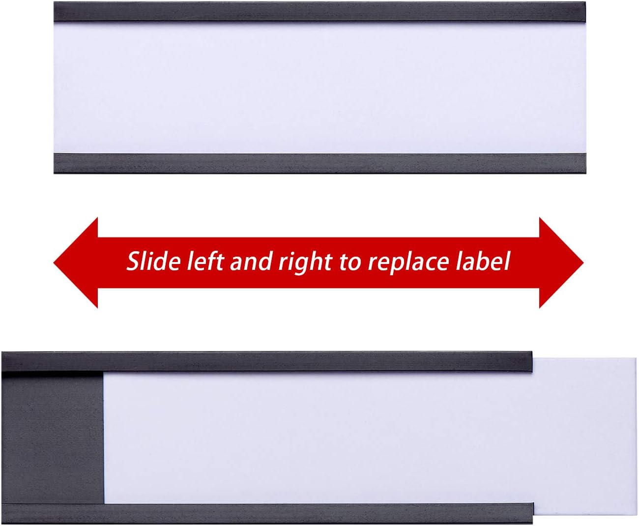 Eeoyu Magnetic Label Holders with Magnets Magnetic Data Card Holders with Clear Plastic Protectors for Metal Shelf, Whiteboard, Set of 30 (1 x 3 Inch)