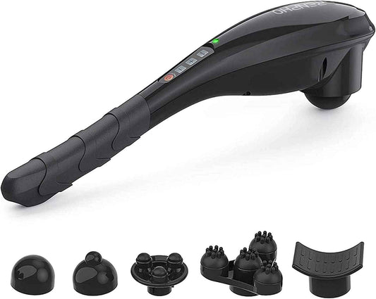 RENPHO Rechargeable Handheld Back Massager with 5 Adjustable Speeds & Modes, Fathers Day Dad Gifts, Cordless Electric Neck Massage Tool for Muscle Relief, Tailored Intensity for Shoulder, Leg, Calf