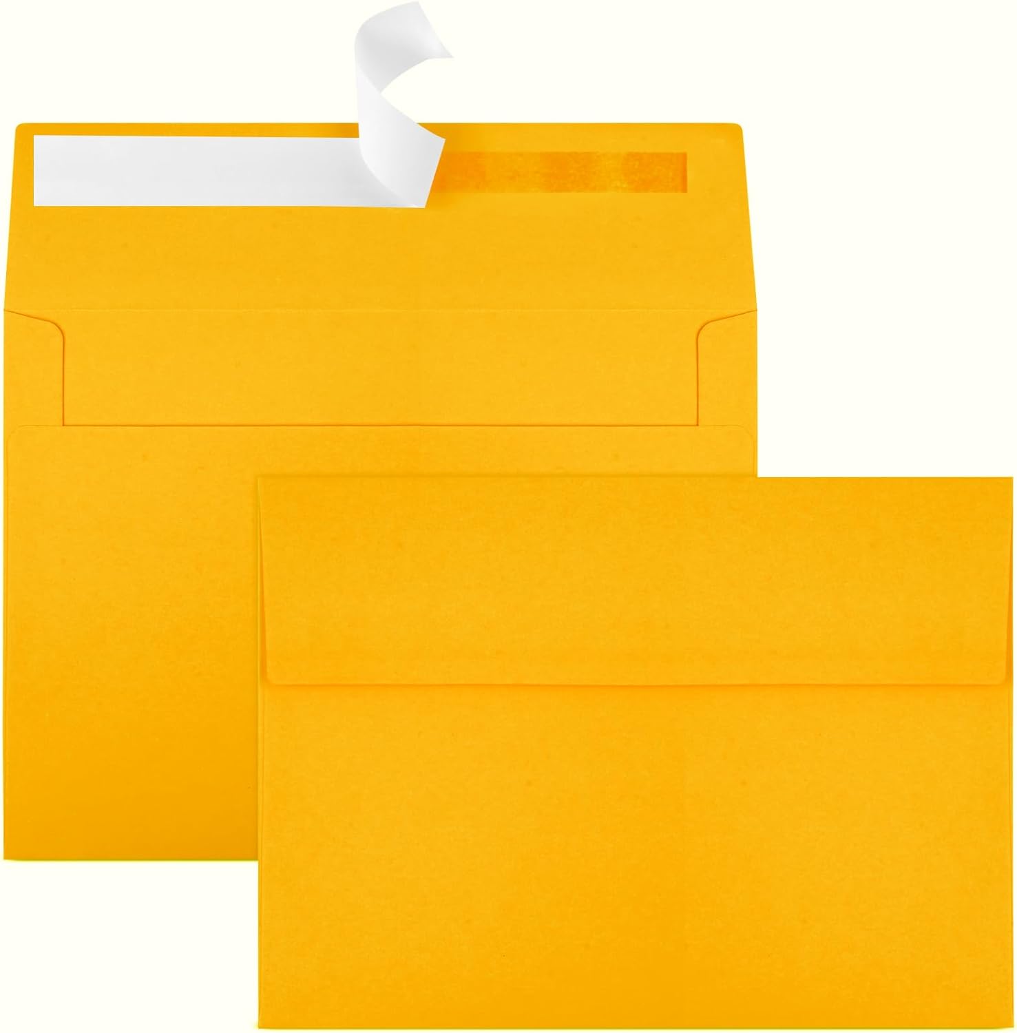Joyberg 50 Pack Yellow 5x7 Envelopes - Self Seal for Weddings, Photos, Greeting Cards & Mailing - Lumora Desk