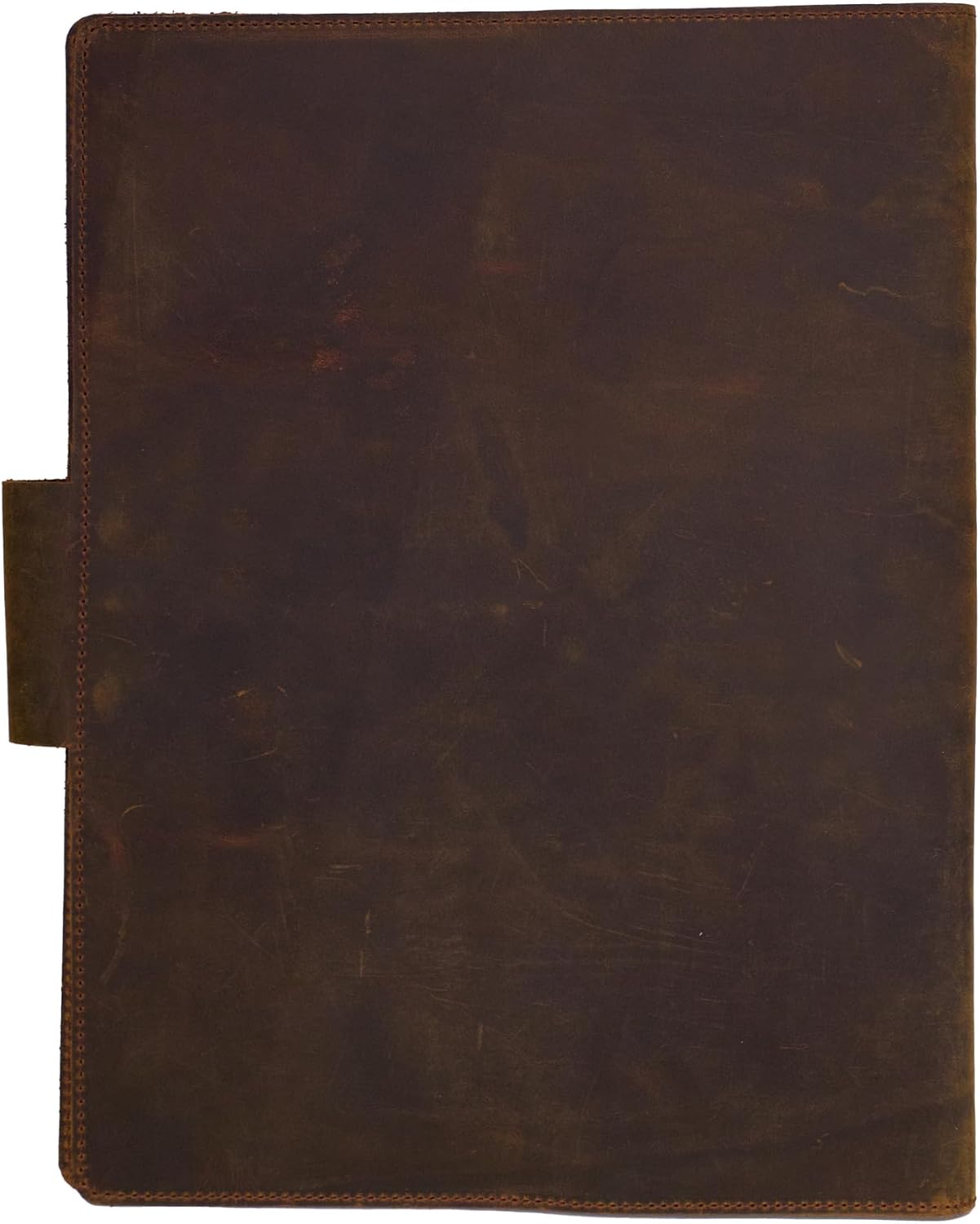 Leather Portfolio Folder - Genuine Leather Document Organizer with Multiple Pockets and Pen Holder – Business Padfolio for A4 Letter Size Papers, Professional Resume or Meeting Use (Vintage Brown)