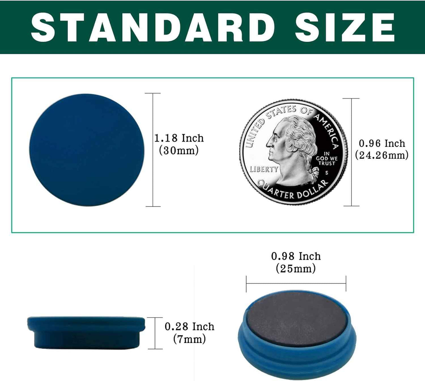 Fridge Magnet Super Strong,12 Pack Heavy Duty Refrigerator Magnets for Whiteboard Classroom, Colorful Decorative Round Cute Magnets for Locker Home School Office