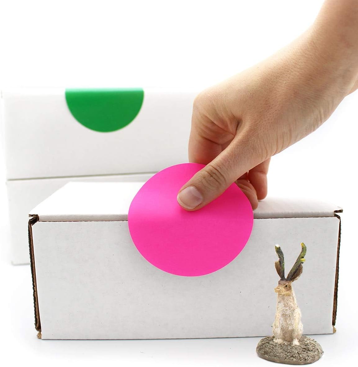 ChromaLabel 3 Inch Circle Sticker Labels, High Visibility Round Colored Stickers, Permanent Stickers, Fluorescent Pink Label Sticker, 500 Labels Per Roll - Case of 5