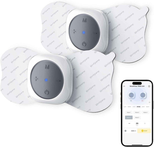 Comfytemp Transcutaneous Electrical Nerve Stimulator, Wireless TENS Unit Muscle Stimulator for Pain Relief, Rechargeable Portable TENS Unit Machine with Two Hosts for Back, Shoulder, Waist, Leg, Arm