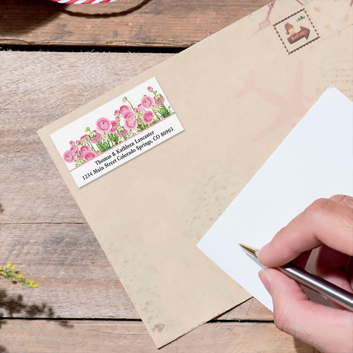 Colorful Images Floral Seasonal Bouquet Return Address Mailing Labels, Personalize with Name & Address, Set of 144 Self Adhesive, Easy Peel Flat Label Sheets, Large, 8 Designs - Lumora Desk