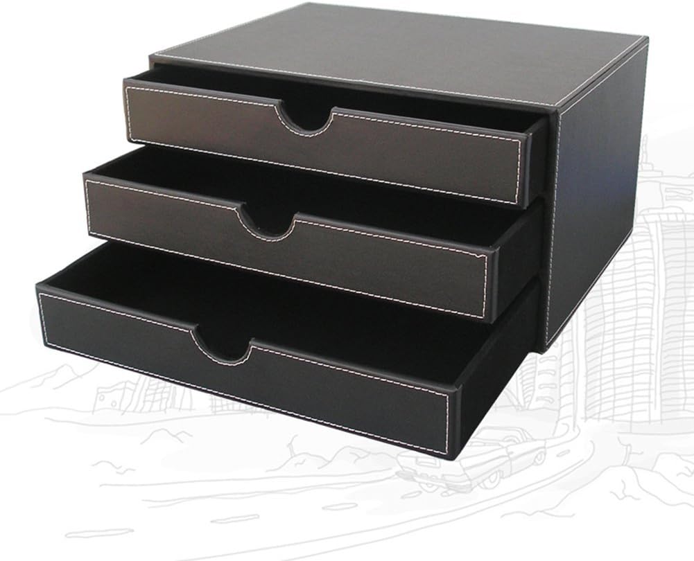 KINGFOM Desk Organizer Set 9 PCS Office Supplies Set File Holder Cabinet, Desk Organizer Drawer,Tissue Box Cover,Organizer Box,Mouse Pad,Desk Pad, Notepaper Holder, Crystal Holder and Coasters Set