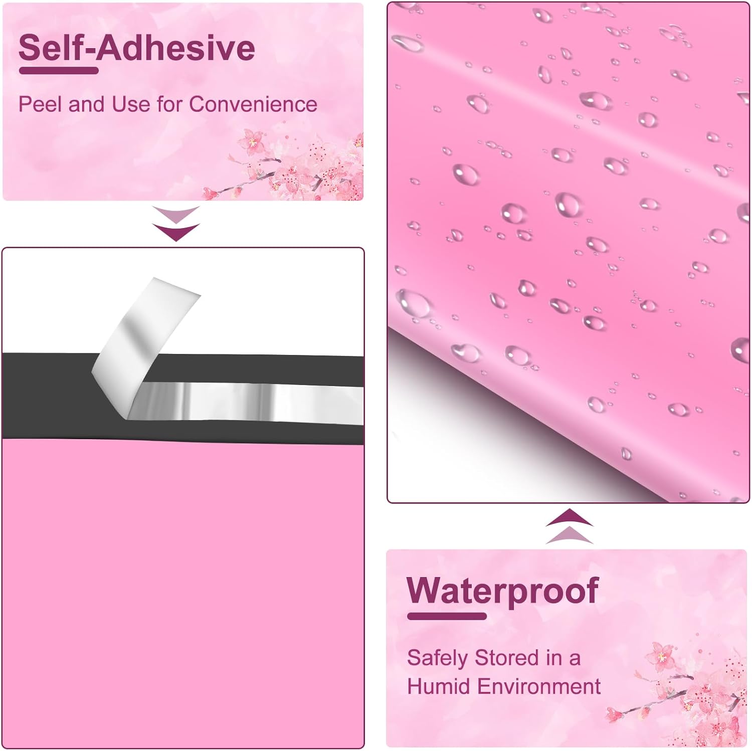 120PC Poly Mailers 6x9 Inch Pink Mailing Envelopes Bags Shipping Bags with Self Adhesive Waterproof and Tear-Proof Postal Bags - Lumora Desk
