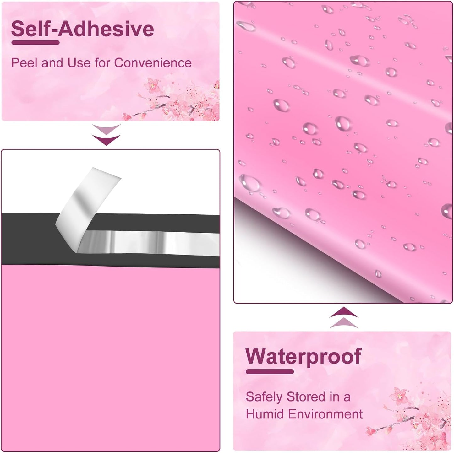 Poly Mailers 14.5x19, Large Poly Mailers 100 Pack, Shipping Mailers with Self Seal Adhesive, Waterproof and Tear-Proof Mailers Poly Bags for Small Business (Sakura Pink） - Lumora Desk